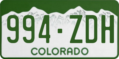 CO license plate 994ZDH