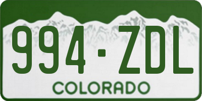 CO license plate 994ZDL