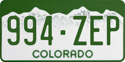 CO license plate 994ZEP