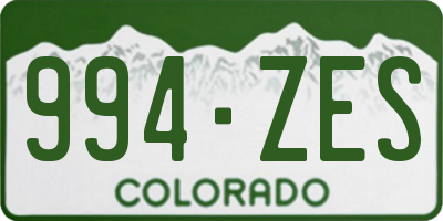 CO license plate 994ZES