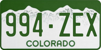 CO license plate 994ZEX