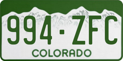 CO license plate 994ZFC