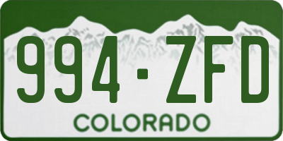 CO license plate 994ZFD