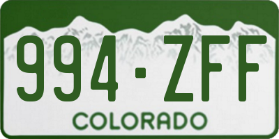 CO license plate 994ZFF