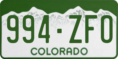 CO license plate 994ZFO