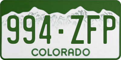 CO license plate 994ZFP