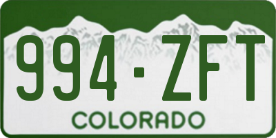 CO license plate 994ZFT