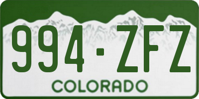 CO license plate 994ZFZ