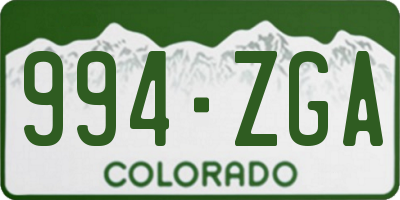 CO license plate 994ZGA
