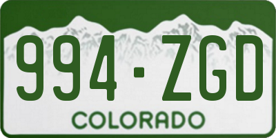 CO license plate 994ZGD