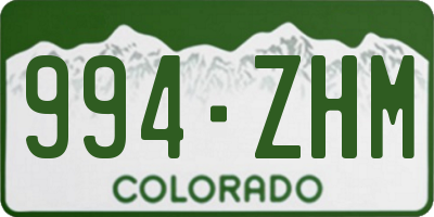 CO license plate 994ZHM
