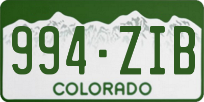 CO license plate 994ZIB