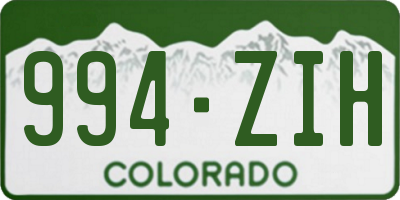 CO license plate 994ZIH