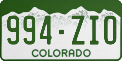 CO license plate 994ZIO