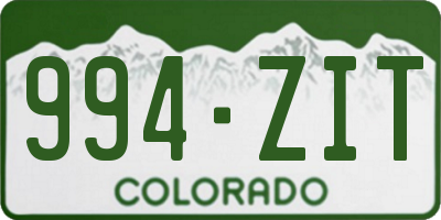 CO license plate 994ZIT