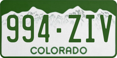 CO license plate 994ZIV