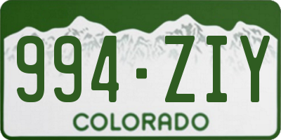 CO license plate 994ZIY