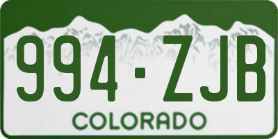 CO license plate 994ZJB