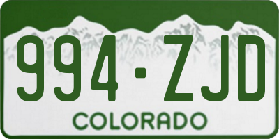 CO license plate 994ZJD