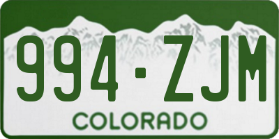CO license plate 994ZJM