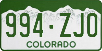 CO license plate 994ZJO