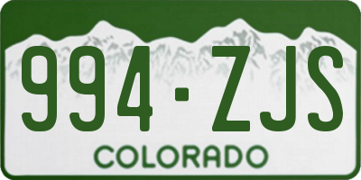 CO license plate 994ZJS