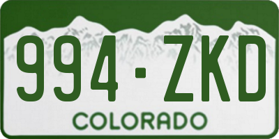 CO license plate 994ZKD