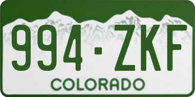 CO license plate 994ZKF