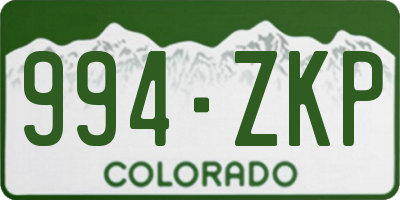 CO license plate 994ZKP
