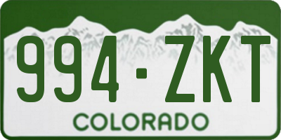 CO license plate 994ZKT
