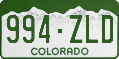 CO license plate 994ZLD