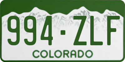 CO license plate 994ZLF