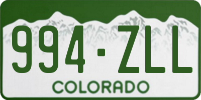 CO license plate 994ZLL