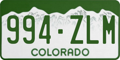 CO license plate 994ZLM