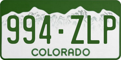 CO license plate 994ZLP