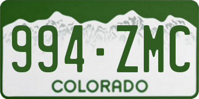 CO license plate 994ZMC