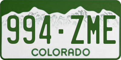 CO license plate 994ZME