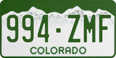 CO license plate 994ZMF