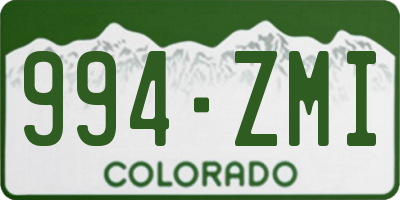 CO license plate 994ZMI