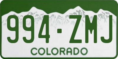 CO license plate 994ZMJ