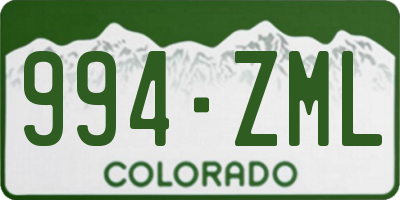 CO license plate 994ZML