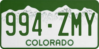 CO license plate 994ZMY