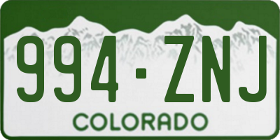 CO license plate 994ZNJ