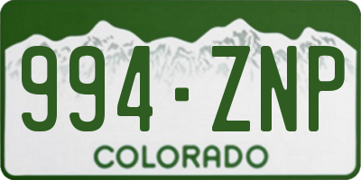 CO license plate 994ZNP