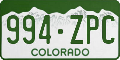 CO license plate 994ZPC