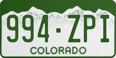 CO license plate 994ZPI