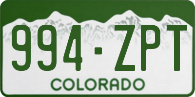 CO license plate 994ZPT