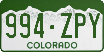 CO license plate 994ZPY
