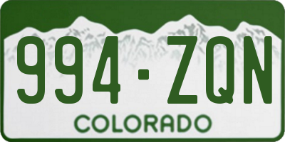 CO license plate 994ZQN