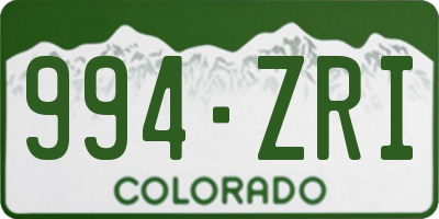 CO license plate 994ZRI